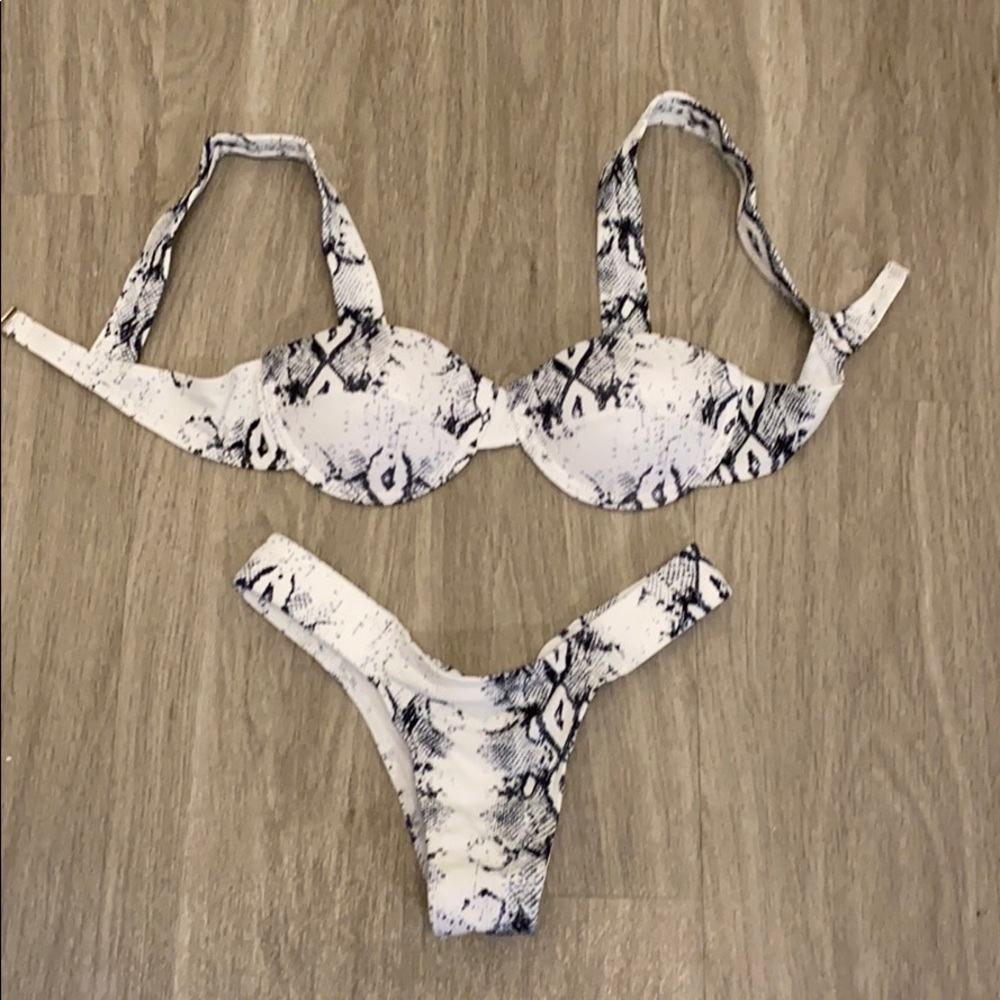 Snakeskin High Cut Bikini Set